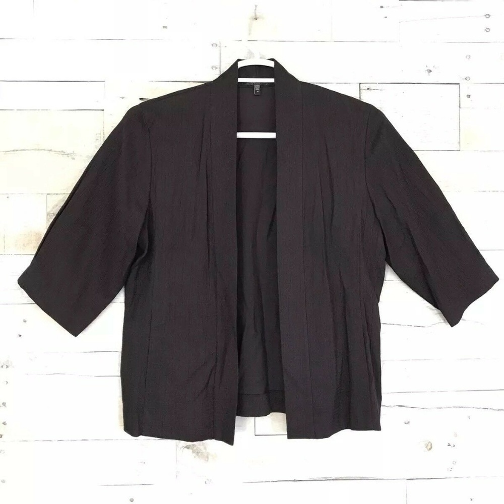 Eileen Fisher Purple Silk Blend Open Cardigan M